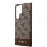 Guess Samsung Galaxy S24 Ultra Bottom Stripe Metal Logo Brun