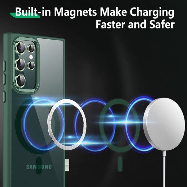Samsung Galaxy S24 Ultra Deksel Farget Kant MagSafe Grønn