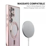 ENKAY Samsung Galaxy S24 Ultra Deksel Belagt Kant Glitter MagSafe Gull