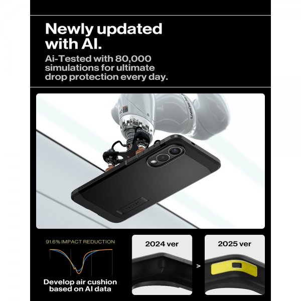 Spigen Samsung Galaxy S25 Edge Deksel Tough Armor MagFit Svart