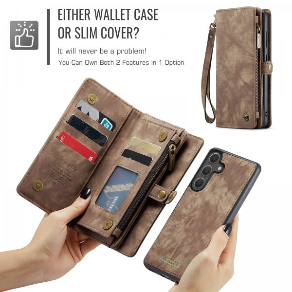 CaseMe Samsung Galaxy S25 FE Etui 008 Series Avtakbart Deksel Brun