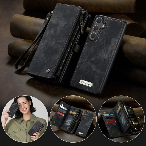 CaseMe Samsung Galaxy S25 FE Etui 008 Series Avtakbart Deksel Svart
