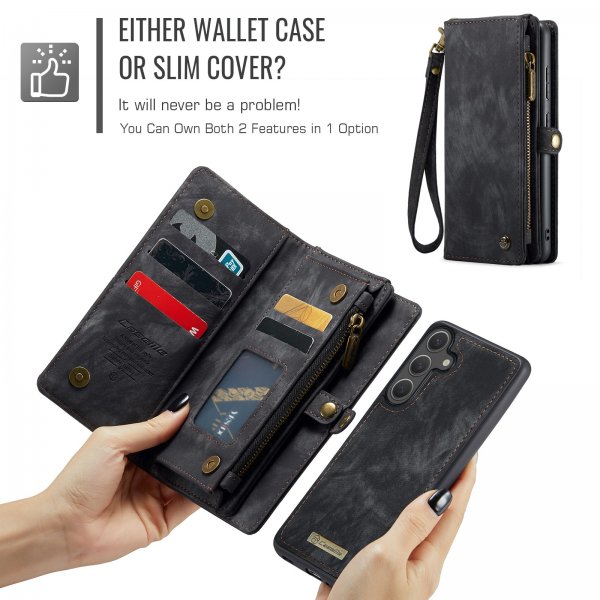 CaseMe Samsung Galaxy S25 FE Etui 008 Series Avtakbart Deksel Svart