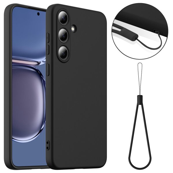 Samsung Galaxy S25 FE Deksel med Stropp Silikon MagSafe Svart