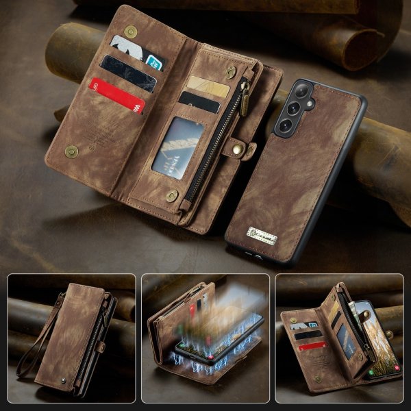 CaseMe Samsung Galaxy S25 Etui 008 Series Avtakbart Deksel Brun