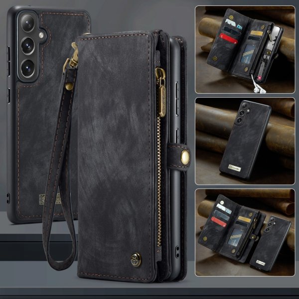 CaseMe Samsung Galaxy S25 Etui 008 Series Avtakbart Deksel Svart