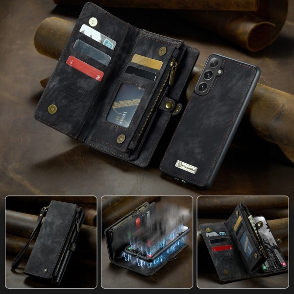 CaseMe Samsung Galaxy S25 Etui 008 Series Avtakbart Deksel Svart