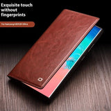 Qialino Samsung Galaxy S25 Etui Ekte Skinn Brun