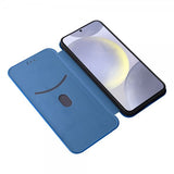 Samsung Galaxy S25 Etui Karbonfibertekstur Blå