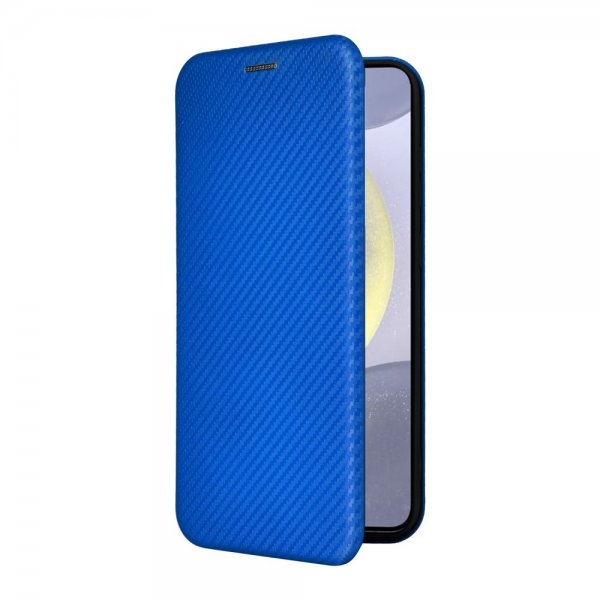 Samsung Galaxy S25 Etui Karbonfibertekstur Blå