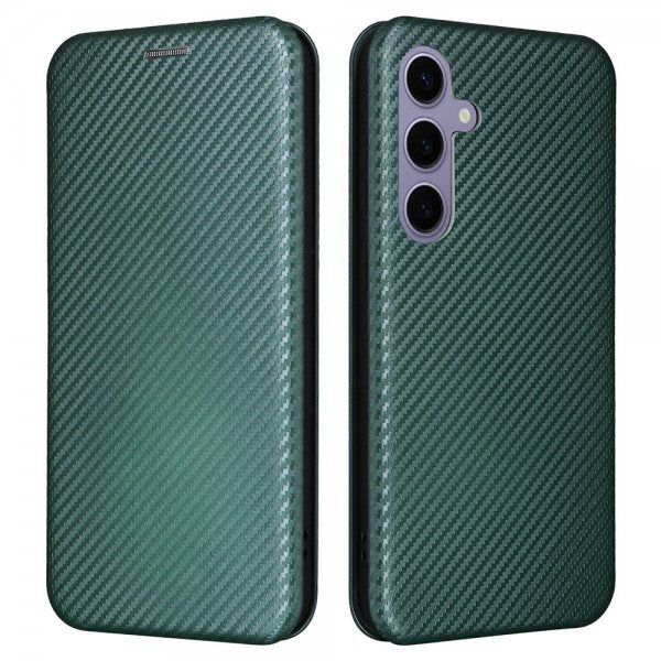 Samsung Galaxy S25 Etui Karbonfibertekstur Grønn