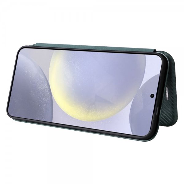 Samsung Galaxy S25 Etui Karbonfibertekstur Grønn