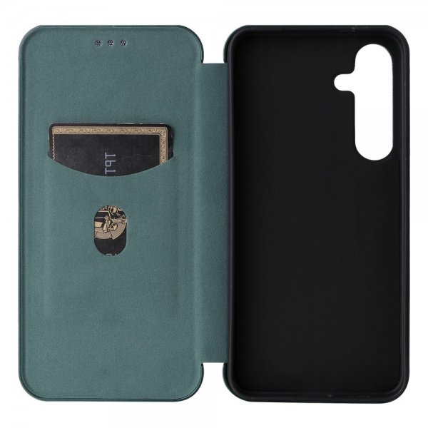 Samsung Galaxy S25 Etui Karbonfibertekstur Grønn