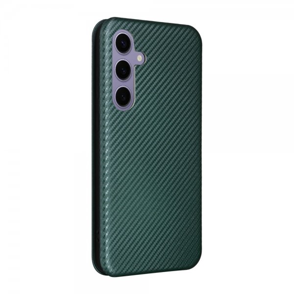 Samsung Galaxy S25 Etui Karbonfibertekstur Grønn