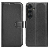 Samsung Galaxy S25 Etui Litchi Svart