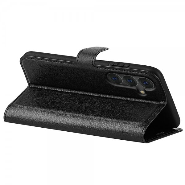 Samsung Galaxy S25 Etui Litchi Svart