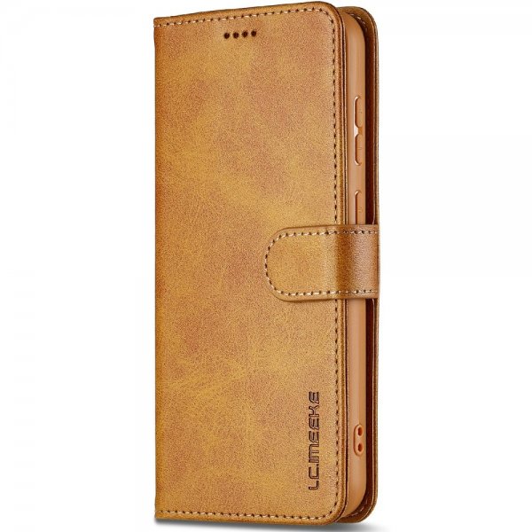 Lc.Imeeke Samsung Galaxy S25 Etui med Kortlomme stativfunksjon Lysebrun