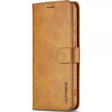 Lc.Imeeke Samsung Galaxy S25 Etui med Kortlomme stativfunksjon Lysebrun
