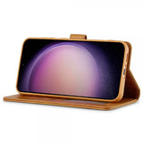 Lc.Imeeke Samsung Galaxy S25 Etui med Kortlomme stativfunksjon Lysebrun