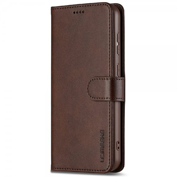 Lc.Imeeke Samsung Galaxy S25 Etui med Kortlomme stativfunksjon Mørkebrun