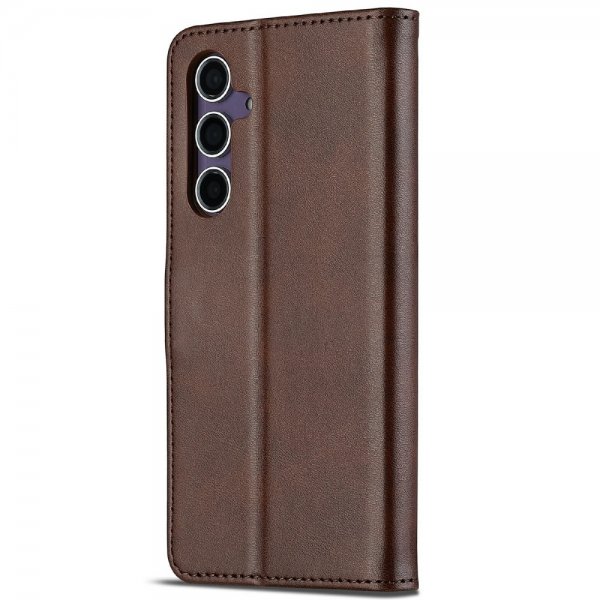 Lc.Imeeke Samsung Galaxy S25 Etui med Kortlomme stativfunksjon Mørkebrun