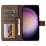 Lc.Imeeke Samsung Galaxy S25 Etui med Kortlomme stativfunksjon Mørkebrun