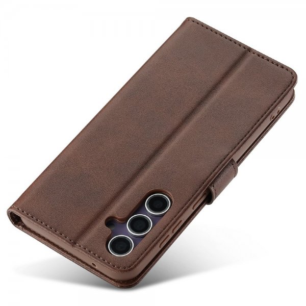 Lc.Imeeke Samsung Galaxy S25 Etui med Kortlomme stativfunksjon Mørkebrun