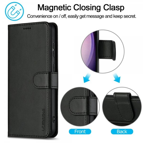 Lc.Imeeke Samsung Galaxy S25 Etui med Kortlomme stativfunksjon Svart