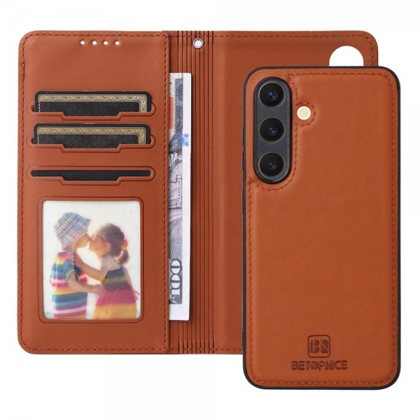 Betopnice Samsung Galaxy S25 Etui Avtagbart Deksel 005 Brun