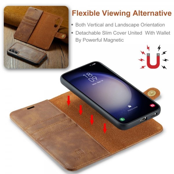 Dg.Ming Samsung Galaxy S25 Etui Avtagbart Deksel Brun