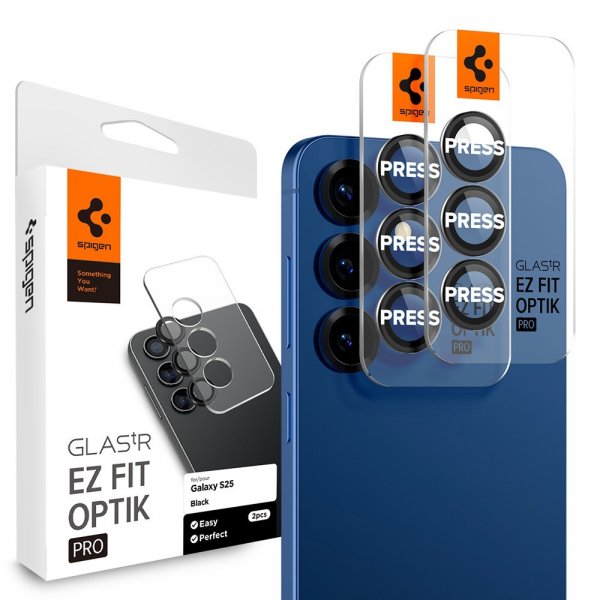 Spigen Samsung Galaxy S25 Kamerabeskytter GLAS.tR EZ Fit Optik Pro 2-pakning