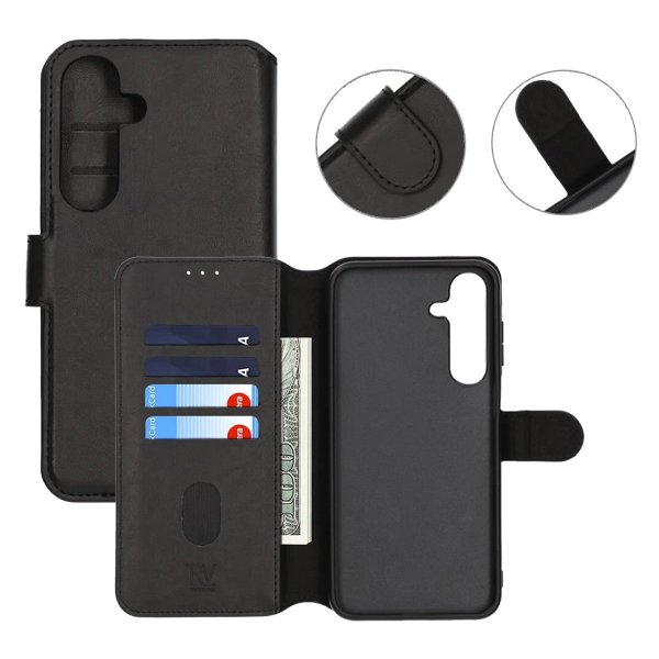 Rvelon Samsung Galaxy S25 Etui Detachable Wallet Case Svart
