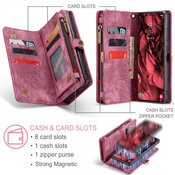 CaseMe Samsung Galaxy S25 Plus Etui 008 Series Avtakbart Deksel Rød