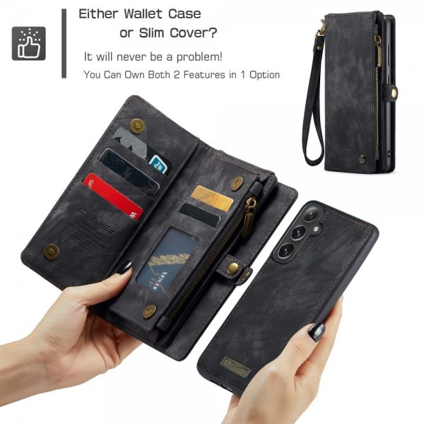 CaseMe Samsung Galaxy S25 Plus Etui 008 Series Avtakbart Deksel Svart