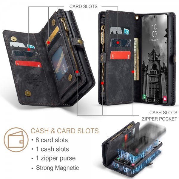 CaseMe Samsung Galaxy S25 Plus Etui 008 Series Avtakbart Deksel Svart