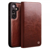 Qialino Samsung Galaxy S25 Plus Etui Ekte Skinn Brun