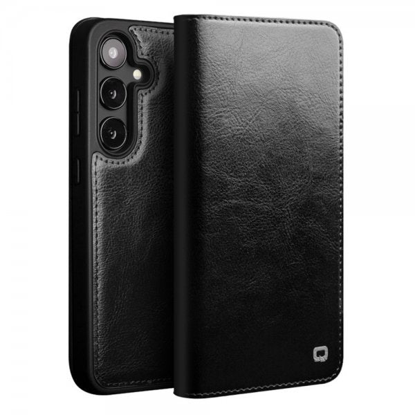 Qialino Samsung Galaxy S25 Plus Etui Ekte Skinn Svart