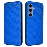 Samsung Galaxy S25 Plus Etui Karbonfibertekstur Blå