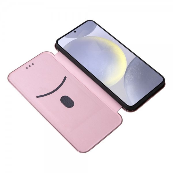 Samsung Galaxy S25 Plus Etui Karbonfibertekstur Rosegull