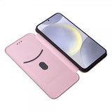 Samsung Galaxy S25 Plus Etui Karbonfibertekstur Rosegull