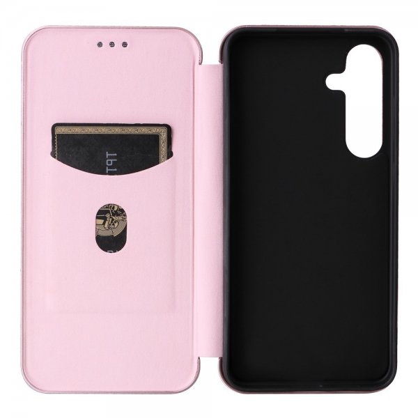 Samsung Galaxy S25 Plus Etui Karbonfibertekstur Rosegull