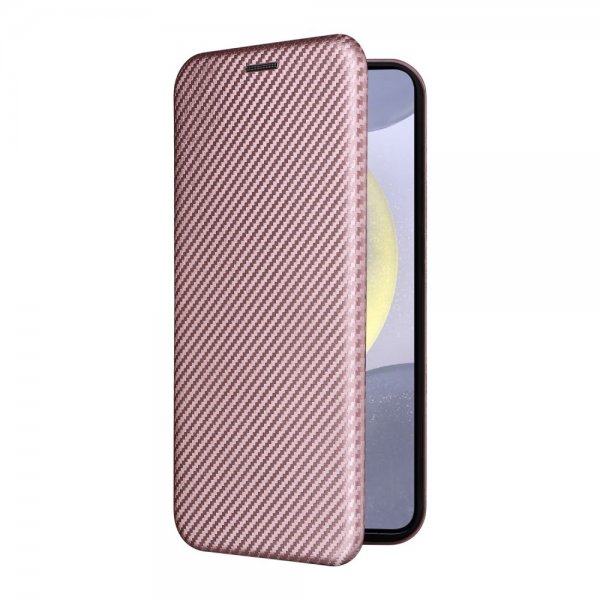 Samsung Galaxy S25 Plus Etui Karbonfibertekstur Rosegull