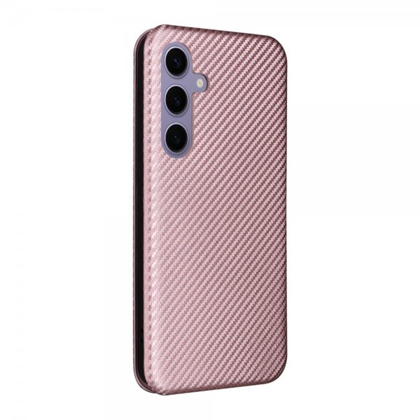 Samsung Galaxy S25 Plus Etui Karbonfibertekstur Rosegull