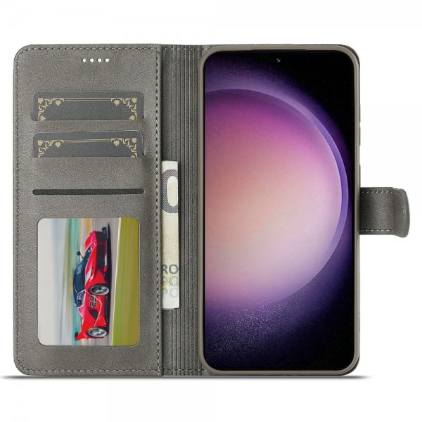 Lc.Imeeke Samsung Galaxy S25 Plus Etui med Kortlomme stativfunksjon Grå