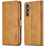 Lc.Imeeke Samsung Galaxy S25 Plus Etui med Kortlomme stativfunksjon Lysebrun