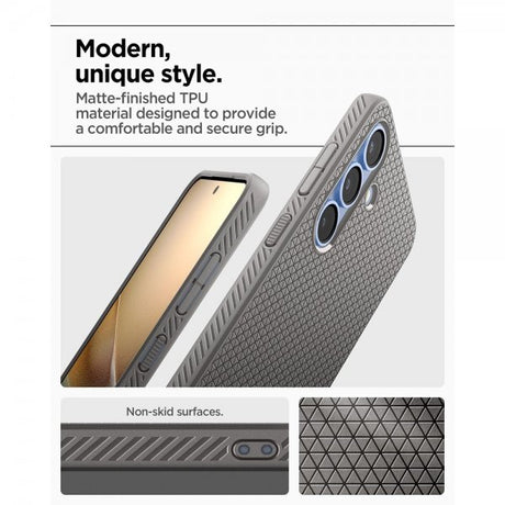 Spigen Samsung Galaxy S25 Plus Deksel Liquid Air Marble Gray