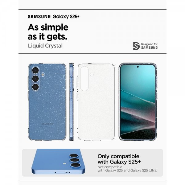 Spigen Samsung Galaxy S25 Plus Deksel Liquid Crystal Glitter Crystal Quartz