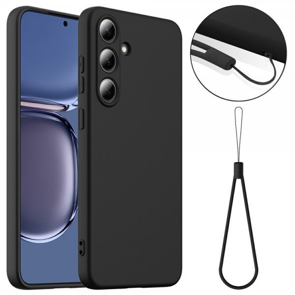 Samsung Galaxy S25 Plus Deksel med Stropp Silikon MagSafe Svart