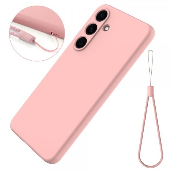 Samsung Galaxy S25 Plus Deksel med Stropp Silikon Rosa