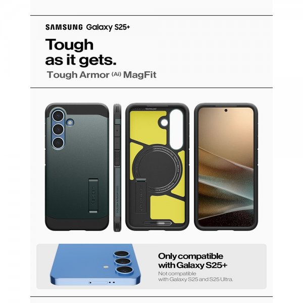 Spigen Samsung Galaxy S25 Plus Deksel Tough Armor MagFit Abyss Green